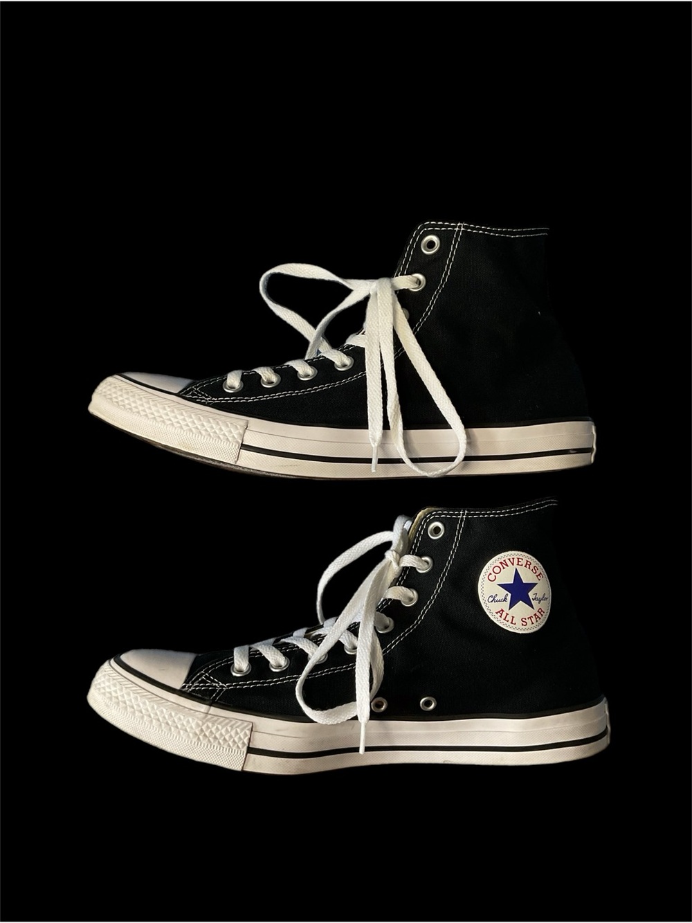 Converse Chuck Taylor All Star Shoes Mens 10 Black Hi Tops Casual Skater M9160 - Picture 10 of 16